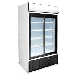 Double glass door upright unit